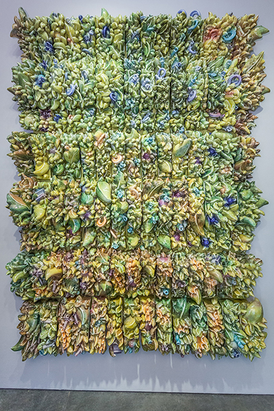 Susan Beiner, Encrusted Field, 2002, Porcelain, 96 x 120 x 84 inches. Collection of the Long Beach Museum of Art, gift of the artist